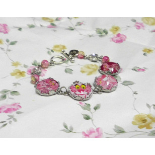 Pink Panther Cabochon Bracelet 
